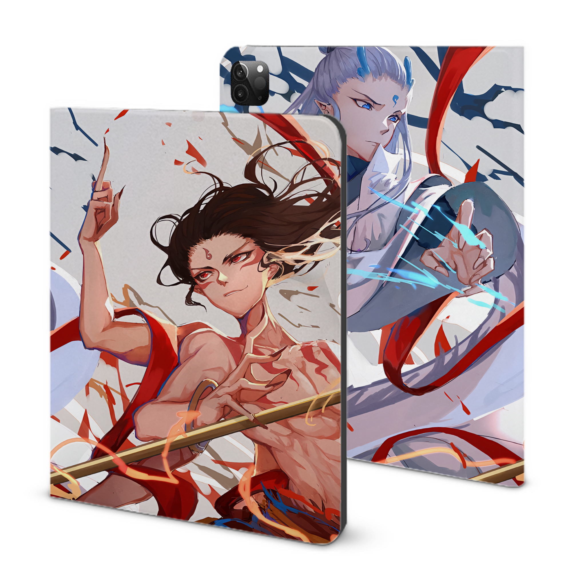 （画像用） Ne Zha 2 ナタ 魔童の大暴れ IPadケース ペンホルダー付き ブックスタイルデザイン